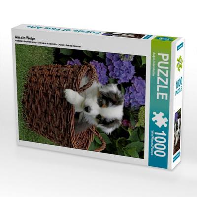 CALVENDO Puzzle Aussie-Welpe 1000 Teile Puzzle hoch | 1000 Teile Lege-Größe 64 × 48 cm Foto-Puzzle für glückliche Stunden