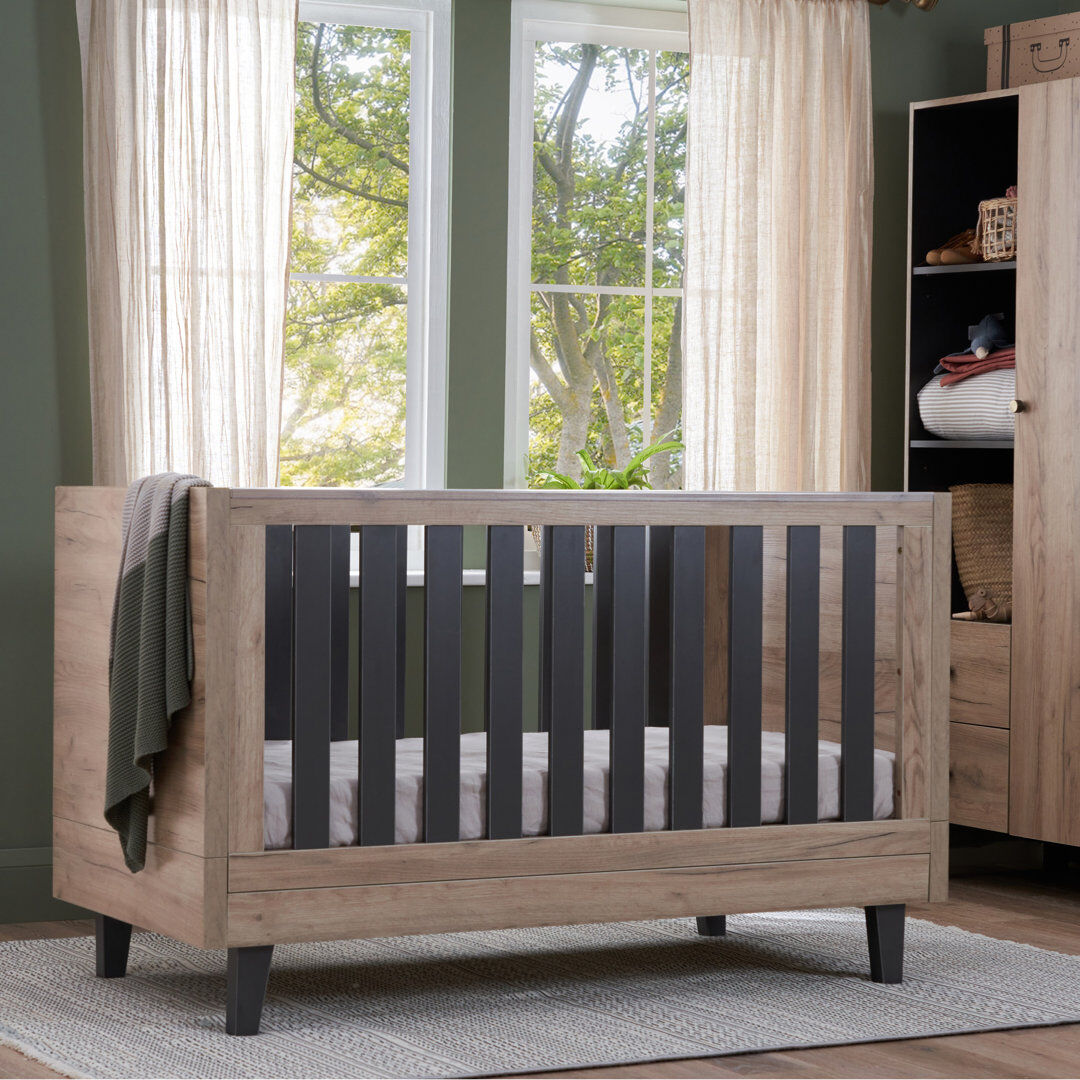 Tutti Bambini Como Cot Bed Distressed Oak/Slate Grey