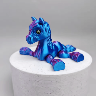 Inspire Curations 3D Printed Articulated Horse Sensory Fidget Toy blue