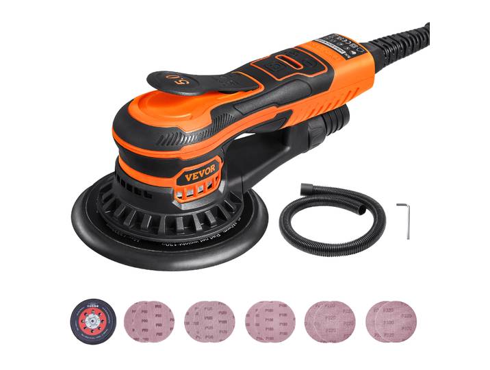 SucceBuy ponceuse orbitale aléatoire 350W sans brosse 10000 PRM 6 ponceuse orbitale électrique à vitesse Variable pour le ponçage des détails du travail du bois