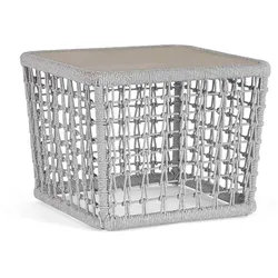 Gartencouchtisch Kollar aus Aluminium, modern, hellgrau Artic, quadratisch, pflegeleicht