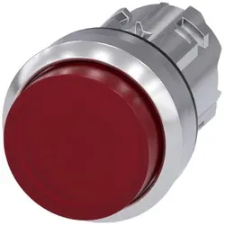 Siemens 3SU1051-0BB20-0AA0 Drucktaster, beleuchtet, 22mm, rund, Metall, hochglanz, rot, Druckknopf 3SU10510BB200AA0
