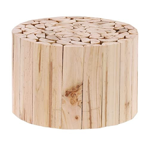 Relaxdays plantenkruk van onbehandeld grenenhout, rustiek, beige/bruin, H 20 x Ø 30 cm