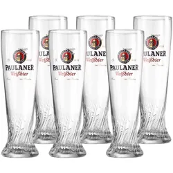WEIZENBIERGLÄSER Paulaner transparent 500 ml 6er Set