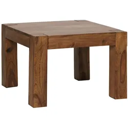 KADIMA DESIGN Couchtisch Massiv-Holz Sheesham 60 cm breit Wohnzimmer-Tisch Design dunkel-braun Landhaus-Stil