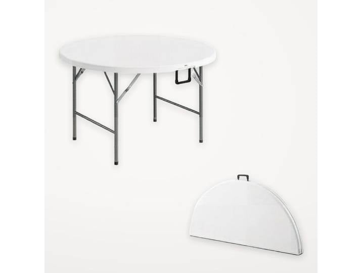 Table ronde pliable avec construction stable Table de jardin latérale (seulement avec Table de repas 1pcs) Table de repas moderne