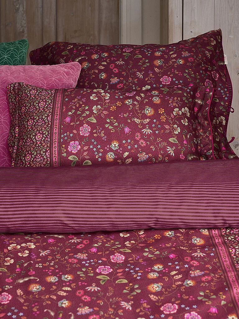 PIP STUDIO Kissen gefüllt FLORA BANGALORE 35x60cm Dunkelrosa dunkelrot B