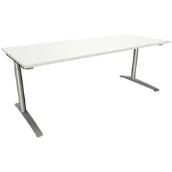 fm Büromöbel Schreibtisch »Fastline« 200 cm C-Fuß weiß, 200x85x80 cm