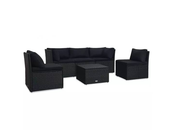 VidaXL - Gartensofa-set poly-rattan, One Size, Schwarz