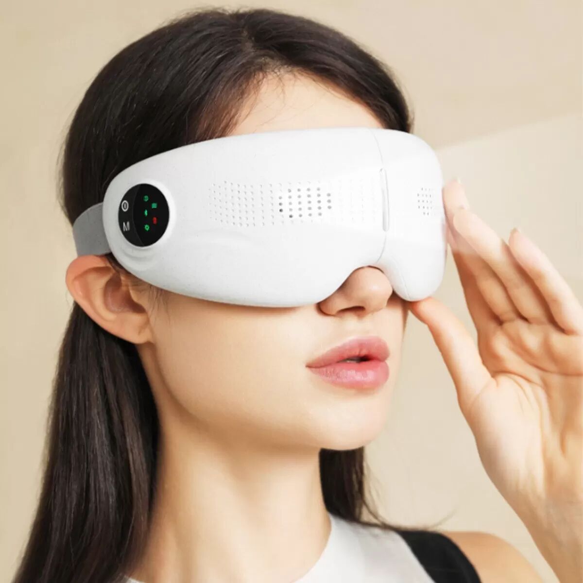 INF Unsichtbares Bluetooth-Augenmassagegerät: Vibration, Wärme, Musik und Sprachansage