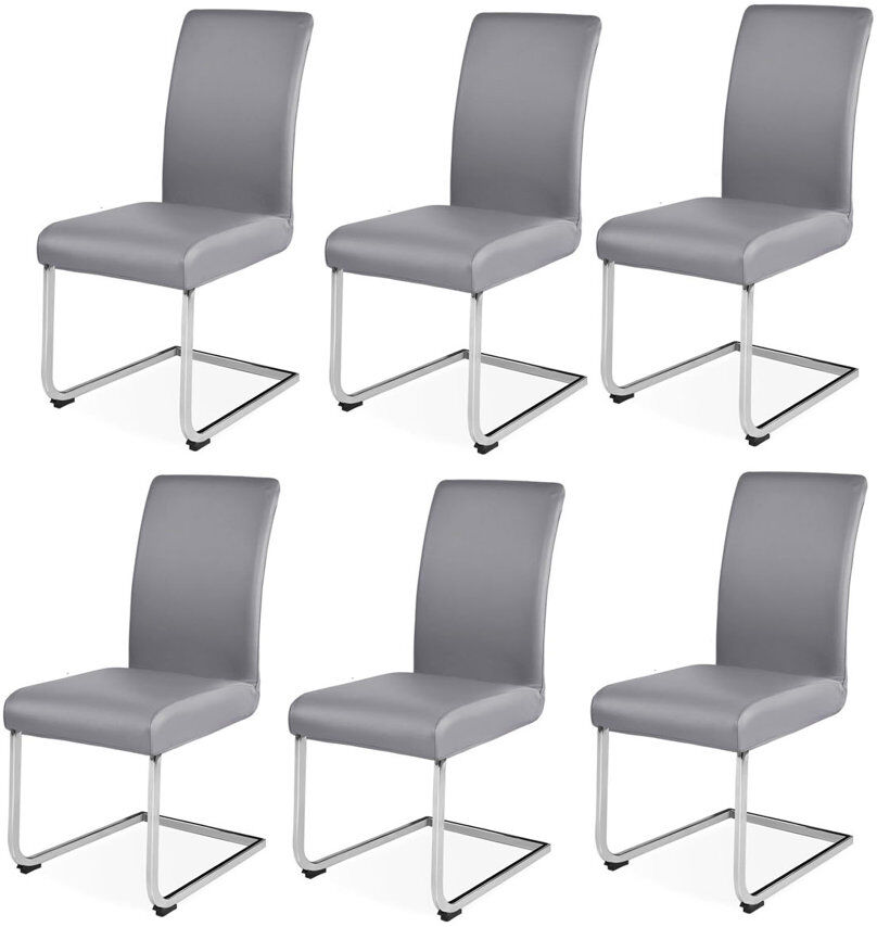 Brayden Studio Box Cushion Dining Chair Slipcover Grey 60cm H X 46cm W