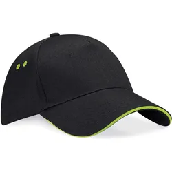 Beechfield Unisex 5-Panel Sandwich Kappe Klassische Cap B15C black/lime green one size