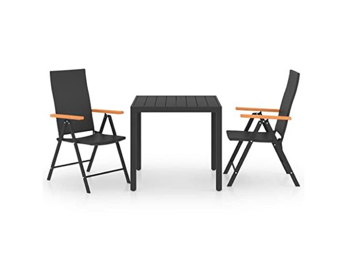 vidaXL 3-delige Tuinset zwart en bruin