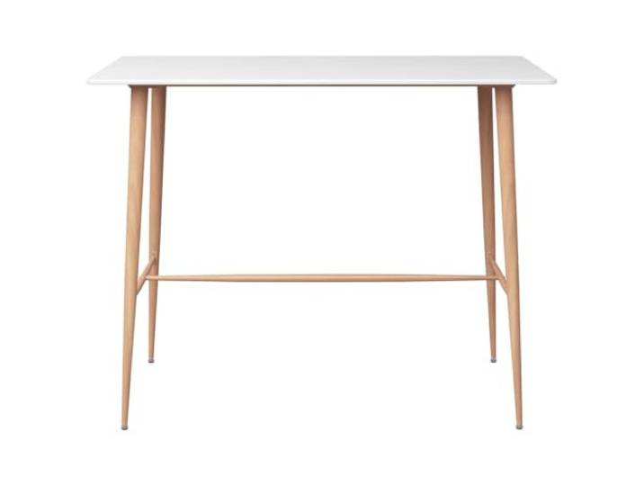 GPUTYGHN Bartisch Weiß 120x60x105 cm Stehtisch mit MDF Platte Metallbeine in Holz-Optik, leicht zu reinigen, einfache Montage, für Küche und Essbereich
