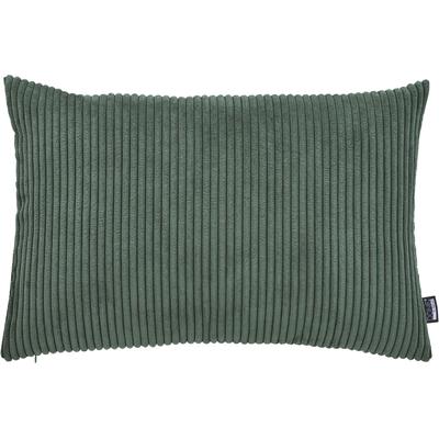 Dekokissen DONE. "Zoom", grün (khaki), B:40cm L:60cm, Obermaterial: 92% Polyester, 8% Nylon, Dekokissen_Sitzkissen_Kissenhüllen, Kissenhülle aus modernem Cordstoff