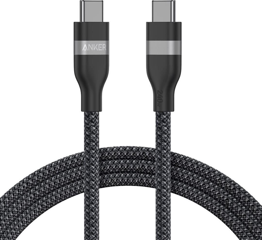 Anker USB-C naar USB-C datakabel, 240 W, 1,8 meter, zwart