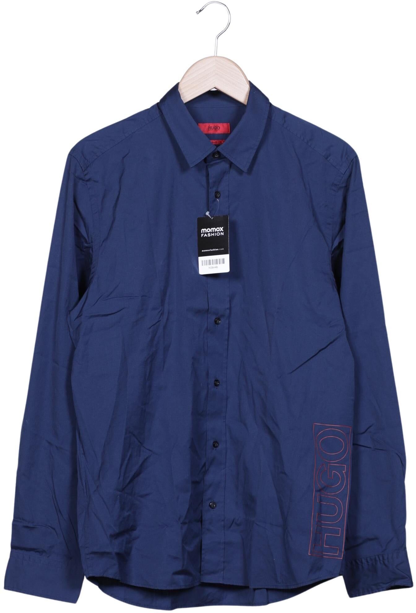 Hugo by Hugo Boss Herren Hemd, Marineblau, Gr. M, Baumwolle - Second Hand