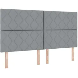 vidaXL, Boxspringbett, Boxspringbett Mit Matratze & Led Stoff Hellgrau (180 x 200 cm)