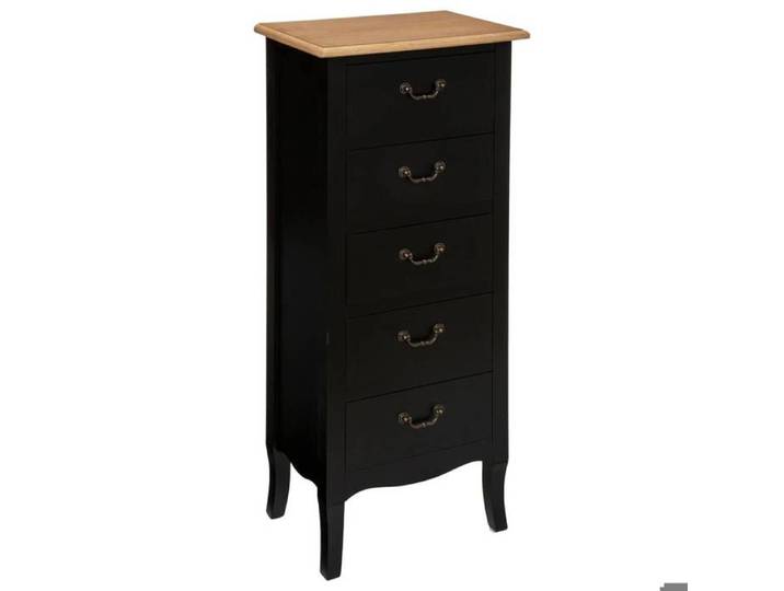Chiffonnier  Chrysa  noir 5 tiroirs - Atmosphera Créateur d'intérieur