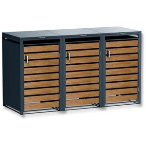 Metzler Mülltonnenbox MMB-3-3X, Metall, für 3 Mülltonnen bis 240 Liter, abschließbar