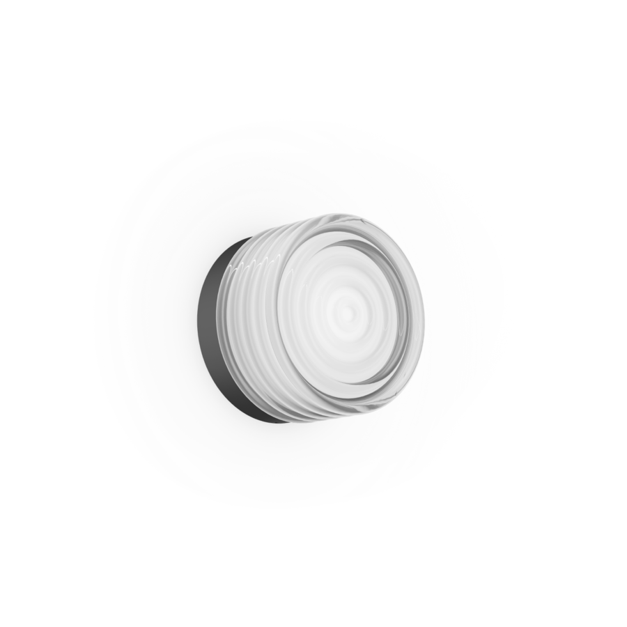 Wever & Ducré LED-Wandleuchte HAJO IP44 WALL SURF 1.0 LED 3000K B-C schwarz-klares Glas 346184BC5 5404037376124