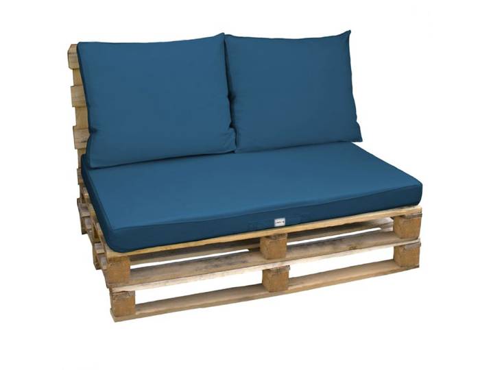 Kit de coussins pour palette déhoussables - Bleu azur - Linxor