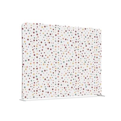 SHOWDOWN Displays Showdown Textil Raumteiler Basic - 200-150 Doppel Punkte - Farbe Erde - Silberner Rahmen
