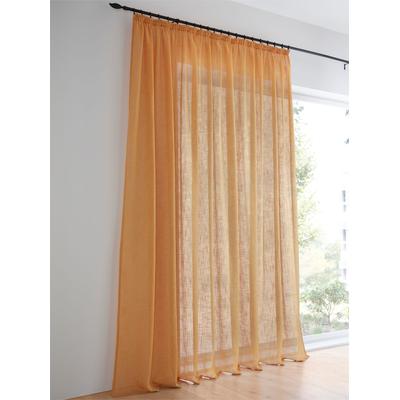 Gardine HEINE HOME Gr. 4, gelb (curry), B:290cm H:245cm, Polyester, Gardinen, Gardine