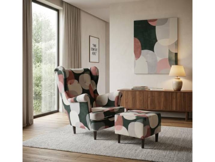 Family Meble Ohrensessel mit Fußhocker Ari Design – Variante Gabo 8