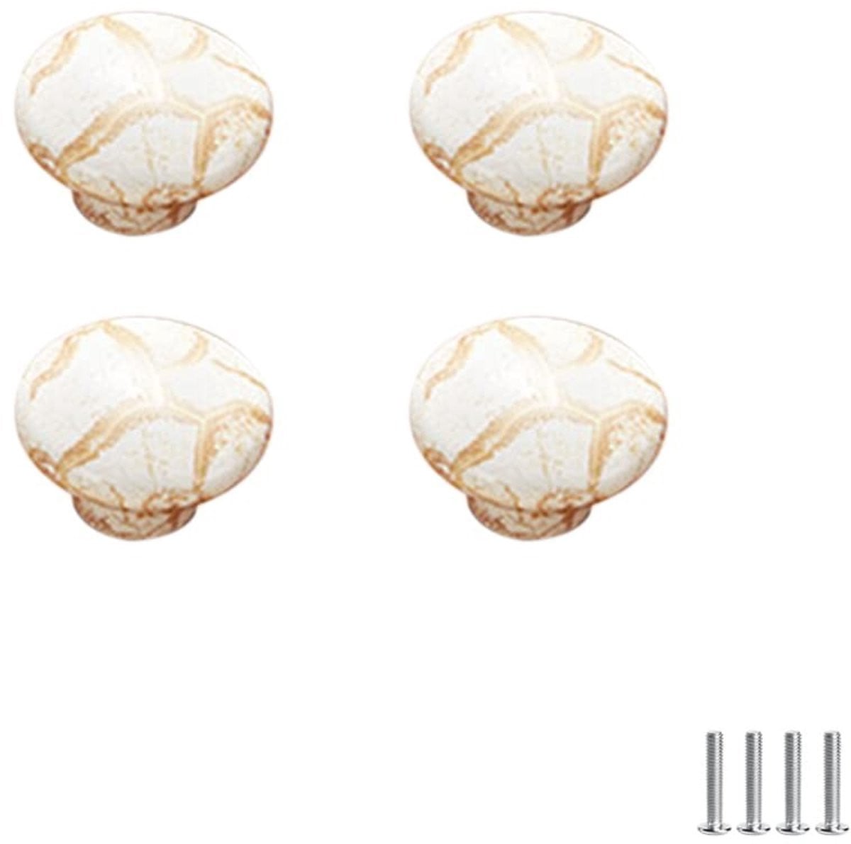 Dailygoods Vintage Keramische Deurgrepen - Boogvormige Meubelknop