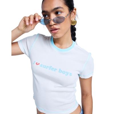 T-Shirt ROXY "Sea You Later", Damen, Gr. S, tanager turquoise, Obermaterial: 100% Baumwolle., Shirts T-Shirt