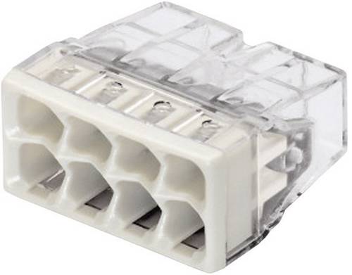 WAGO 2273-208-50 2273 Dosenklemme flexibel: - starr: 0.5-2.5 mm² Polzahl: 8 50 St. Transparent, Lichtgrau