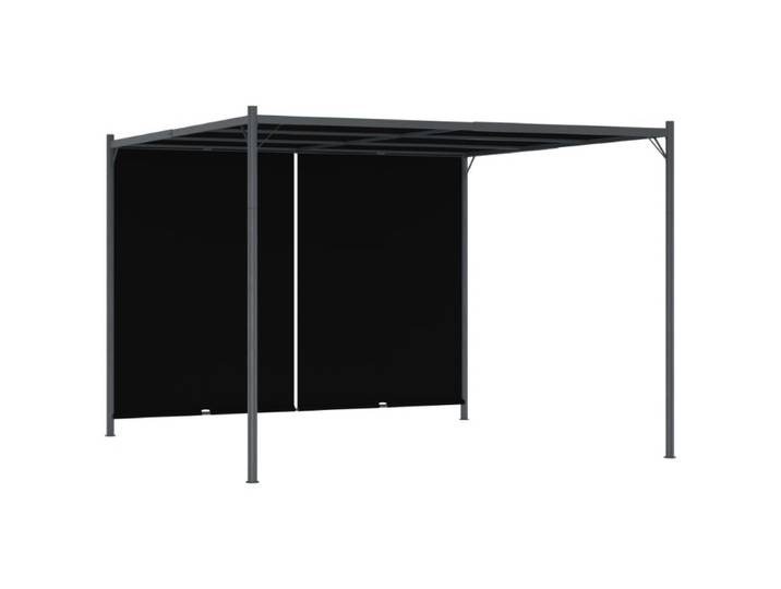 Pergola de jardin avec toit rétractable, 3x3 cm, anthracite
