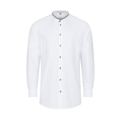 Trachtenhemd NÜBLER "Trachtenhemd Hannes", Herren, Gr. XL, EURO, weiß, Obermaterial: 100% Polyester PES., Hemden Trachtenhemd