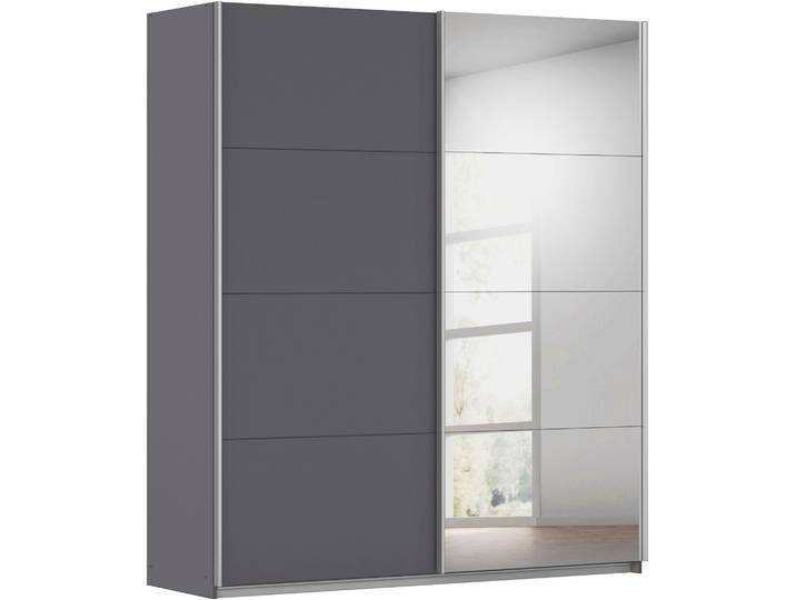 Kleiderschrank OTTO HOME Mehrzweckschrank Schwebetürenschrank Mietswohnung Schlafzimmer CORTONA , grau (graumetallic), B:181cm H:210cm T:62cm, Holzwerkstoff, Schränke, Kleiderschrank, in 3 Ausstattungen BASIC/CLASSIC/PREMIUM (SOFT-CLOSE) MADE IN GERMANY, Topseller