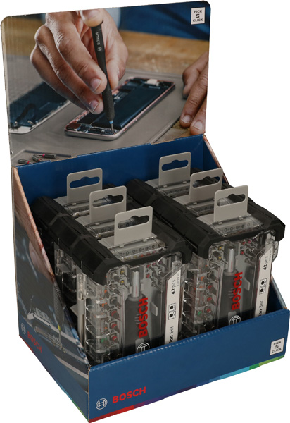 Bosch Schraubendreher-Set mit Präzisions- und Standardbits, Display, 6 x 42tlg. 2607002836