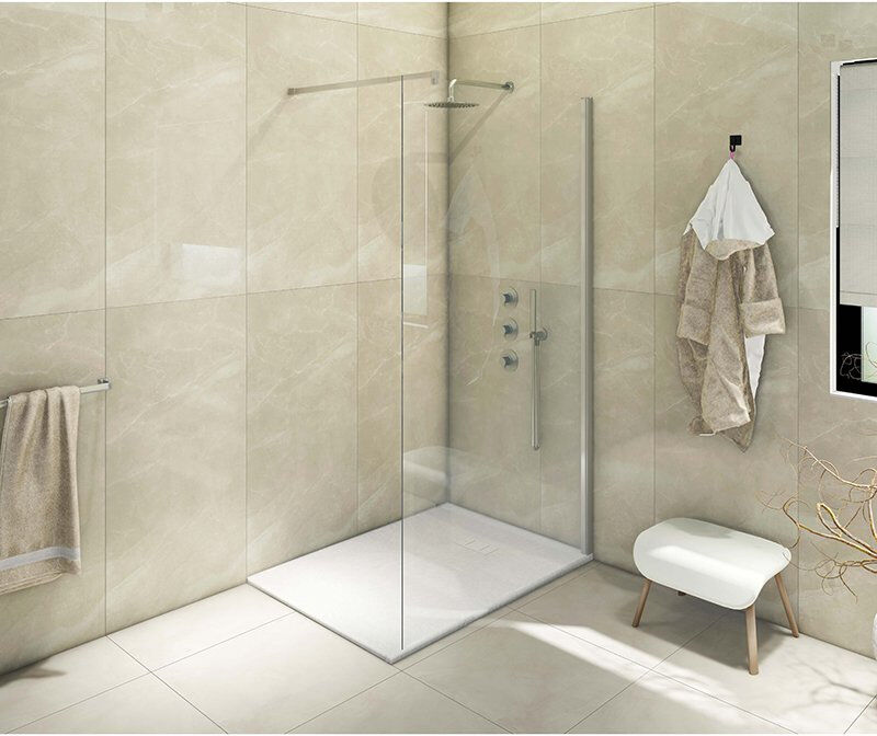 LANERI 1200 x 800 mm Fiberglass Shower Tray White 1200 x 800mm