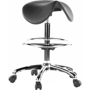 hJh-OFFICE Drehhocker Top Work 13, 665070, mit Rollen, PU-Schaum, Sattelsitz, schwarz