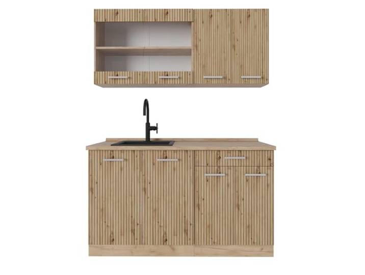 Vicco Küchenzeile R-Line, Artisan-Eiche/Goldkraft Eiche, 140 cm