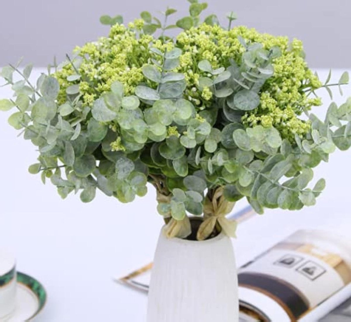 Realistisch Kunstbloemen Boeket Groen - 31 cm