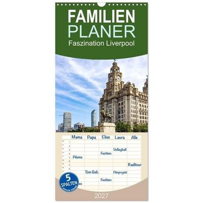 Familienplaner 2027 - Faszination Liverpool mit 5 Spalten (Wandkalender, 21 x 45 cm) CALVENDO