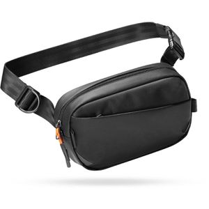 Inateck Bauchtasche Sling Bag X-Mini, aus Polyester, schwarz, wasserabweisend, 1,5 Liter, RFID-Schutz, Breite 22cm, 3 Fächer