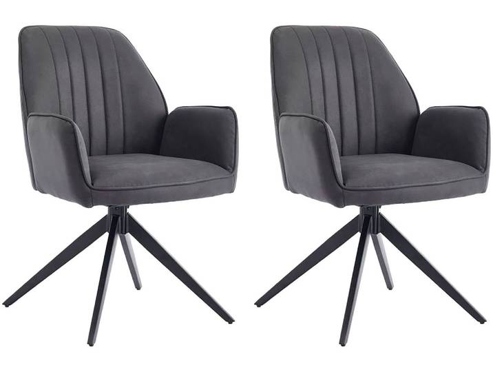 Stuhl HOME AFFAIRE Pollenca , grau (anthrazit, schwarz, anthrazit), B:56cm H:86cm T:64cm, Metall, Stühle, Stuhl, tolle Optik