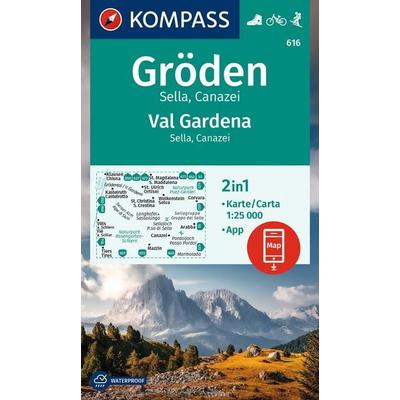 KOMPASS Wanderkarte 616 Gröden / Val Gardena, Sella, Canazei 1:25.000, Sonstige von , KOMPASS Freytag & Berndt, 978-3-99154-063-2