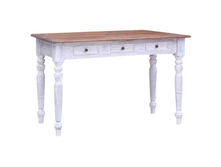 GPWERSDF Schreibtisch mit Schubladen Weiß 117x57x75 cm Altholz Massiv Massives Altholz, 3 Schubladen, weiß, 117x57x75 cm, rustikaler Stil, auch als Konsolentisch nutzbar