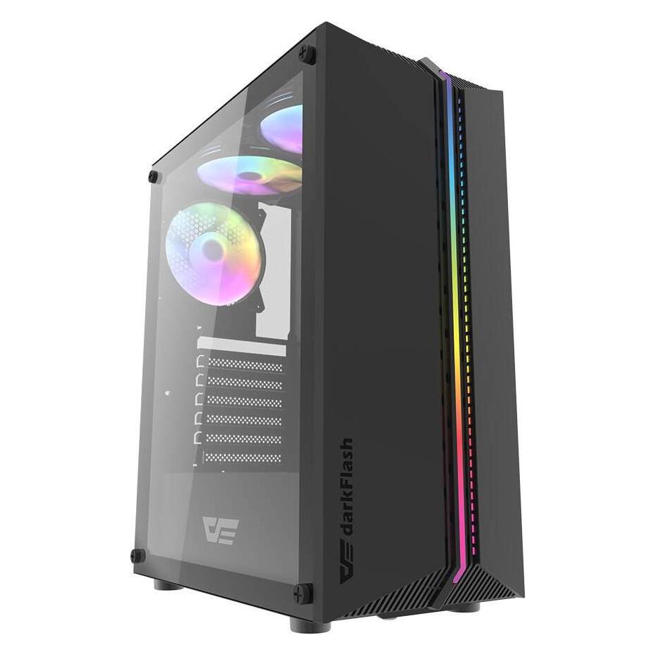 Darkflash Tech DK151 computer case LED with 3 fan (black) (ATX, mATX, Mini-ITX) (DK151 Black)