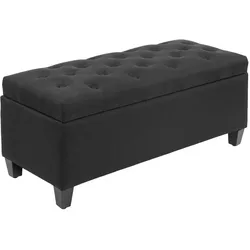 TRUHENBANK Polyester Holz Schwarz