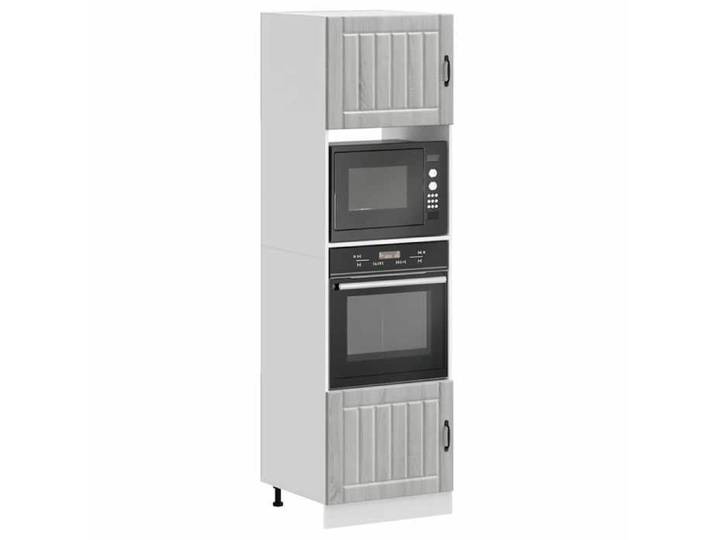 Armoire de four - vidaxl - Kalmar - Sonoma gris - 60x57x207 cm - Bois d'ingénierie - Pieds réglables