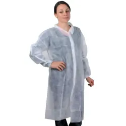 Schutzkittel Ampri Besuchermantel weiss L strapazierfähiger Besucherkittel mit Druckknöpfen Gr.L