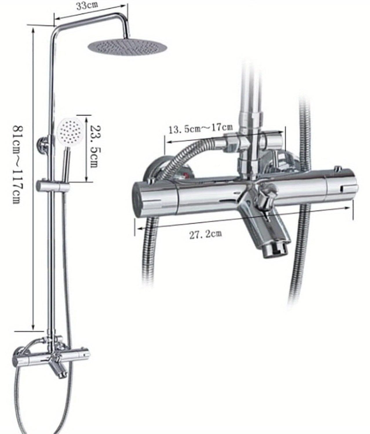 Regendusche - Duschset - Duschsäule - Handbrause - Thermostatarmatur - Edelstahl